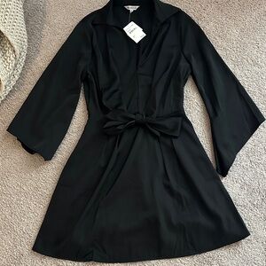 NWT Elegant Black Dress with Tie Detail